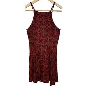 Abercrombie & Fitch Blue Orange Red Yellow Floral Paisley Mini Dress Womens Sz M